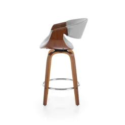 H123 Barstol, Grå / Valnød