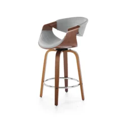 H123 Barstol, Grå / Valnød
