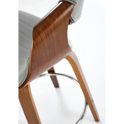 H123 Barstol, Grå / Valnød