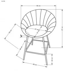 H112 barstol, Grå/guld