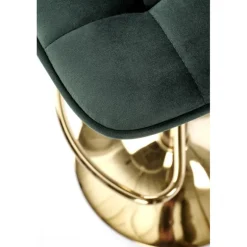 H120 Barstol, guld / Mørkegrøn