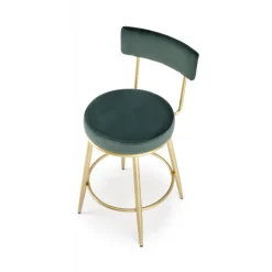 H115 Barstol, Mørkegrøn/guld