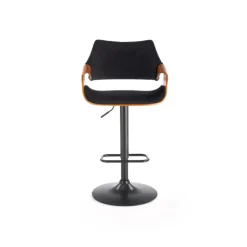 H124 Barstol, Sort / Valnød