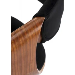 H124 Barstol, Sort / Valnød