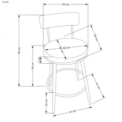H115 Barstol, Sort/guld