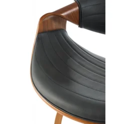 H123 Barstol, Sort/Valnød