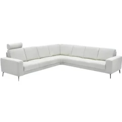 Hadsten Hvid Læder hjørnesofa