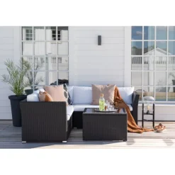 Haiti Have Hjørnesofa Sæt - Sort