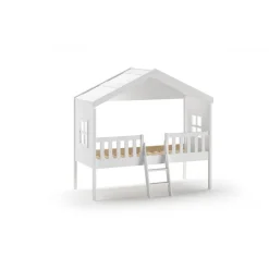 Halvhøj juniorseng husdesign 90 x 200 cm – hvid