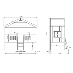 Halvhøj juniorseng husdesign 90 x 200 cm – hvid