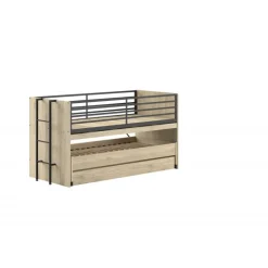 Halvhøj seng 90 x 200 – Sam i eg med udtræksskrivebord