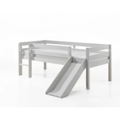 Halvhøj seng med rutsjebane 90 x 200 cm – Pino, hvid