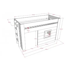 Halvhøj seng til børn 90 x 200 – Noah, hvid