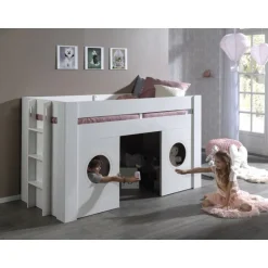 Halvhøj seng til børn 90 x 200 – Freya, hvid