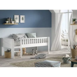 Halvhøj seng 90x200 – Scott, hvid