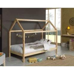 Halvseng til børn 90 x 200 – Dallas husseng, natur