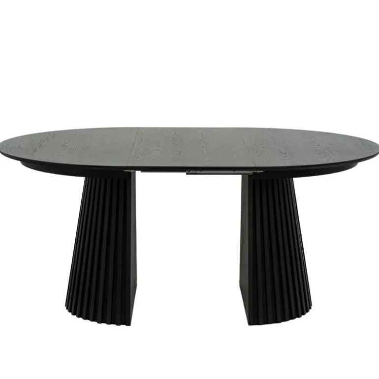 Hammel Udtræksbord i Sort Eg – Ø140 cm (Udvides til 240 cm)