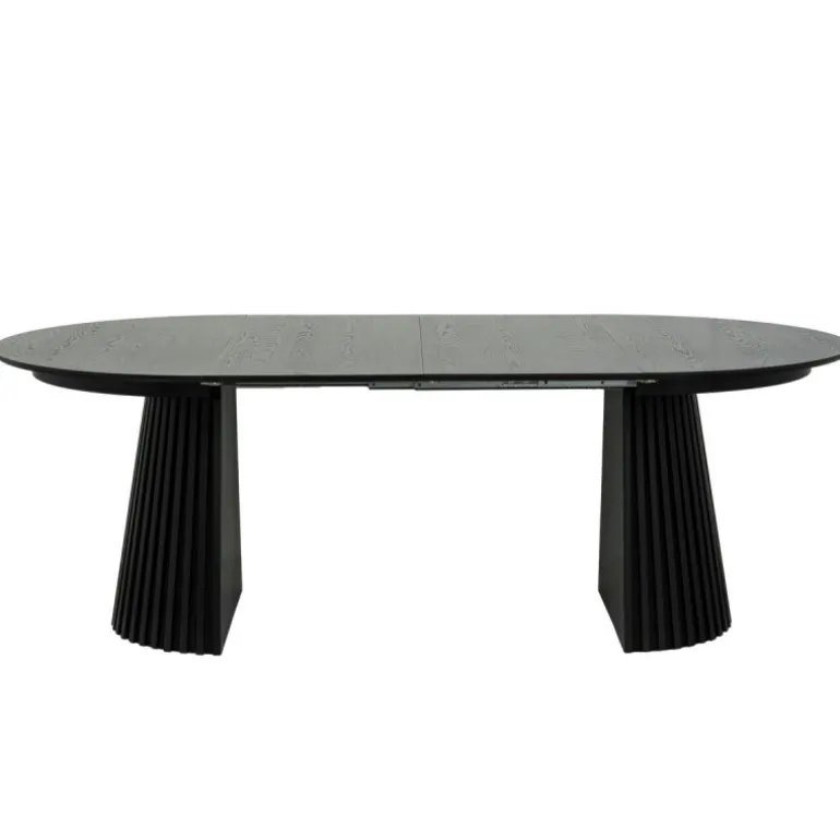 Hammel Udtræksbord i Sort Eg – Ø120 cm (Udvides til 220 cm)