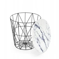 HARISSA_B sofabord, Sort / Hvid marmor