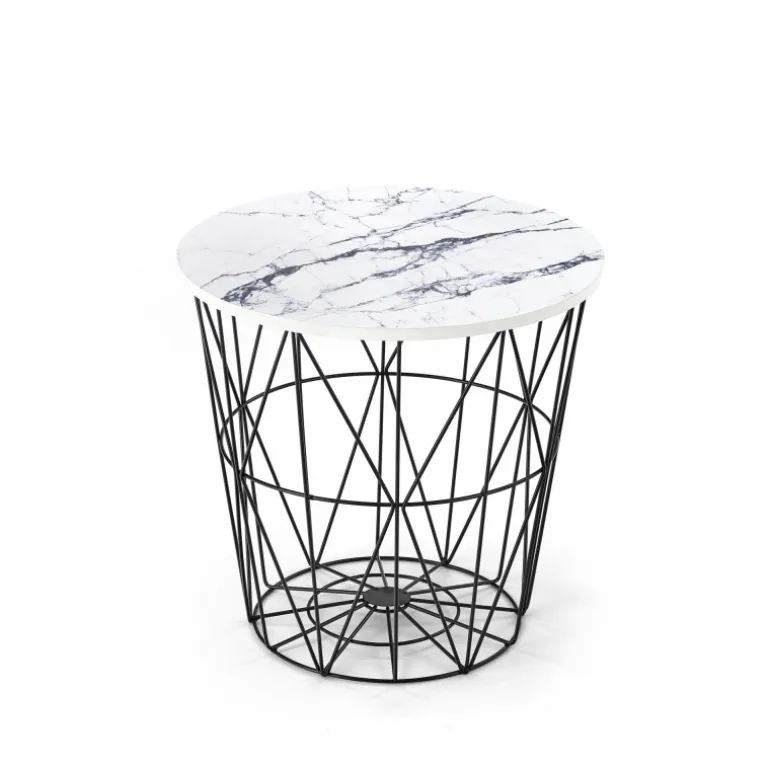 HARISSA_B sofabord, Sort / Hvid marmor