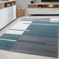 Hawaii Kortluvet Tæppeløber Ternet - Blå