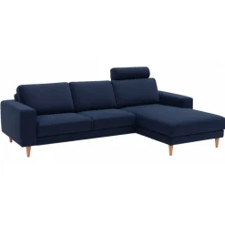 Hjort Knudsen Hadsten chaiselong sofa Højrevendt - Midnight blue Velour