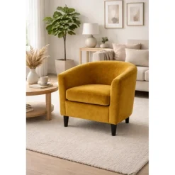 Hjort Knudsen Liva Clubstol Sennepsgul velour