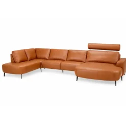 Hjort Knudsen Lolland læder U-sofa Højrevendt