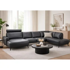 Hjort Knudsen Lolland læder U-sofa Venstrevendt