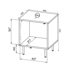 HOLE sengebord Sort mat/Sort mat