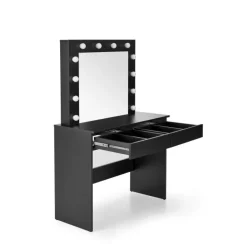 Hollywood - Sminkebord med spejl - Sort