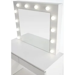 Hollywood - Sminkebord med spejl - Hvid