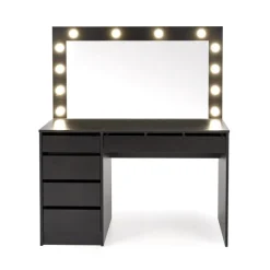 Hollywood XL Sminkebord med spejl - sort
