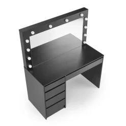 Hollywood XL Sminkebord med spejl - sort