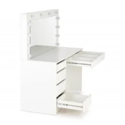 Hollywood XL Sminkebord med spejl - Hvid