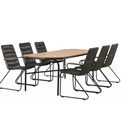 Holmbeck Loungesæt - Havemøbelsæt - Sort,Natur