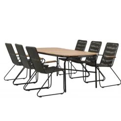 Holmbeck Loungesæt - Havemøbelsæt - Sort,Natur