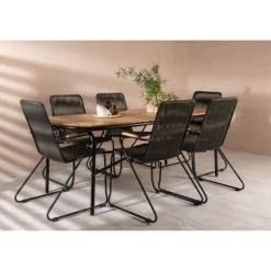 Holmbeck Loungesæt - Havemøbelsæt - Sort,Natur