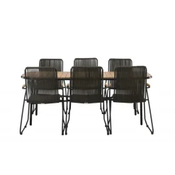 Holmbeck Loungesæt - Havemøbelsæt - Sort,Natur