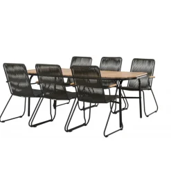 Holmbeck Loungesæt - Havemøbelsæt - Sort,Natur