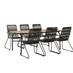 Holmbeck Loungesæt - Havemøbelsæt - Sort,Natur