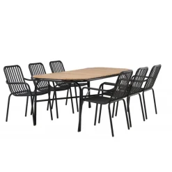 Holmbeck Loungesæt - Havemøbelsæt - Sort,Natur