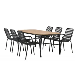 Holmbeck Loungesæt - Havemøbelsæt - Sort,Natur