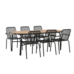 Holmbeck Loungesæt - Havemøbelsæt - Sort,Natur