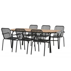 Holmbeck Loungesæt - Havemøbelsæt - Sort,Natur