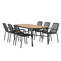 Holmbeck Loungesæt - Havemøbelsæt - Sort,Natur