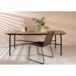 Holmbeck Spisebord - Sort,Natur