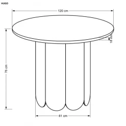 HUGO Rundt Bord i Naturlig Eg