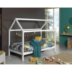 Husseng 90 x 200 cm – Dallas, hvid, massivt fyrretræ