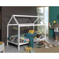 Husseng 90 x 200 cm – Dallas, hvid, massivt fyrretræ